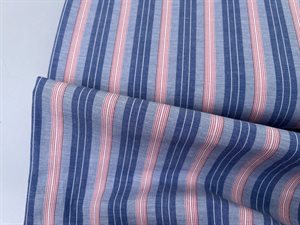 Skjorte poplin - stribet i blålige nuancer